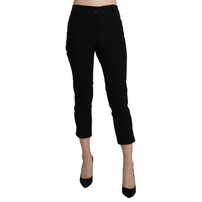 Bencivenga black high waist skinny cropped trousers med elegant pasform