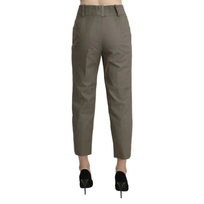BENCIVENGA Gray High Waist Cropped Dress Trouser Pants