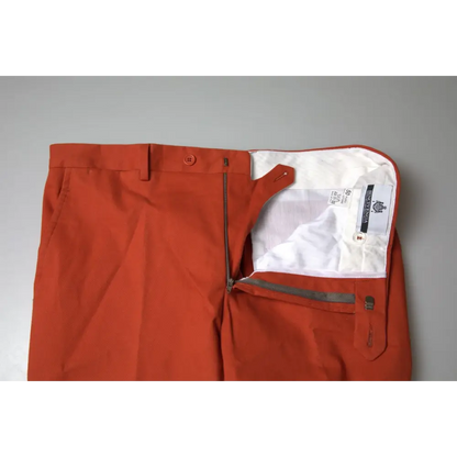 Bencivenga orange straight fit herretrousers med lynlås, 100% originale brands
