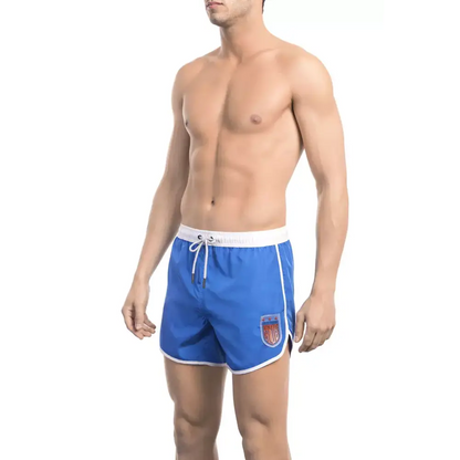Bikkembergs Blue Polyester Men Swim Short