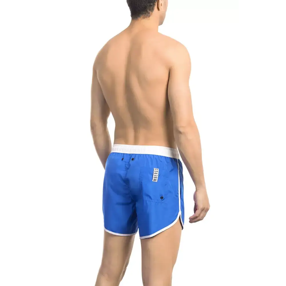 Bikkembergs Blue Polyester Men Swim Short