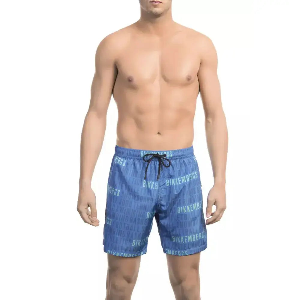 Bikkembergs Blue Polyester Men's Swim Short