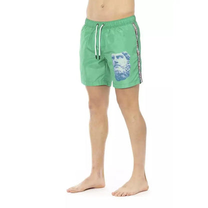 Bikkembergs Green Polyester Men Swim Short