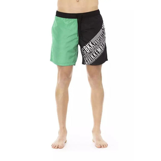 Bikkembergs Green Polyester Men Swim Short