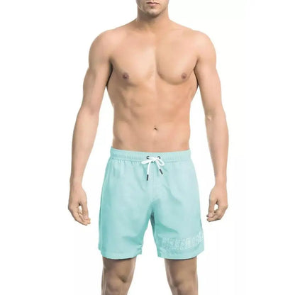 Bikkembergs Light Blue Polyester Men Swim Short