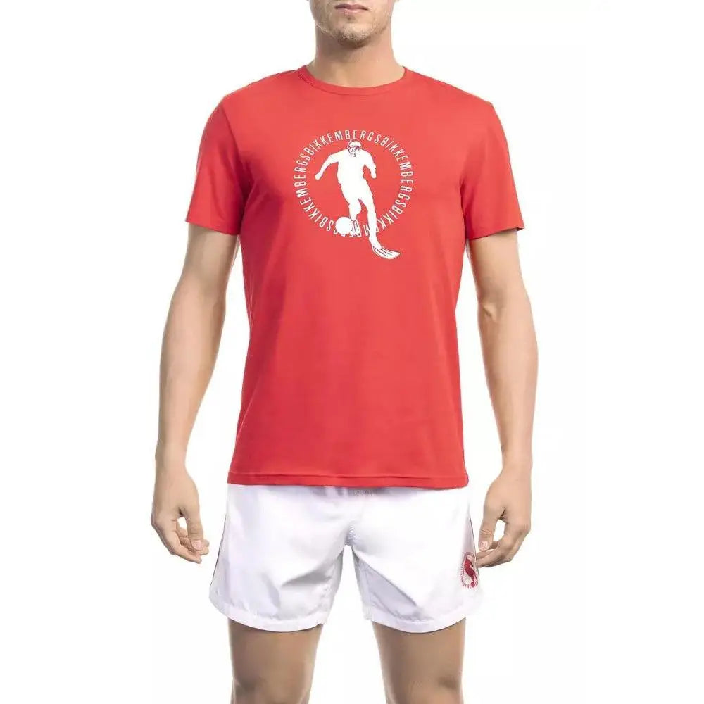 Bikkembergs Red Cotton Men T-Shirt