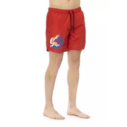 Bikkembergs Red Polyester Men Swim Short