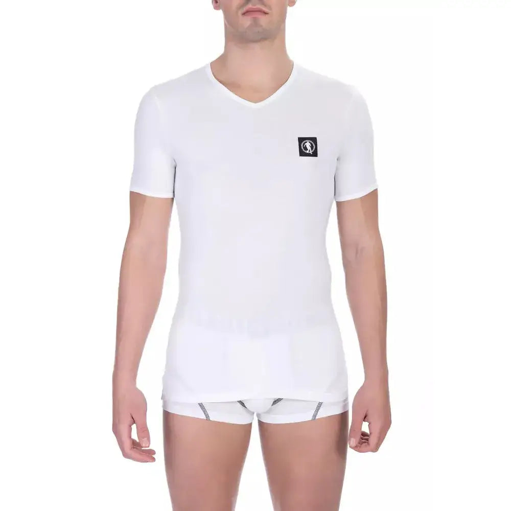 Bikkembergs White Cotton Men T-Shirt