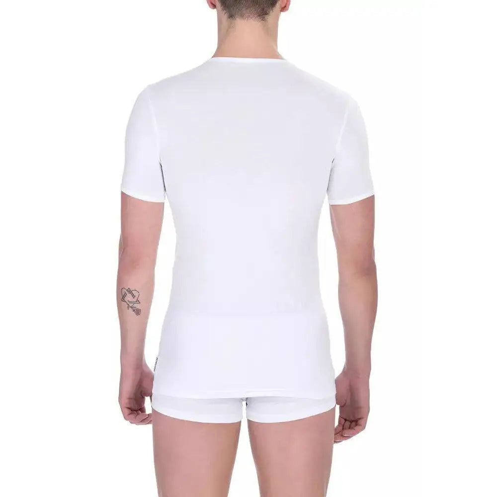 Bikkembergs White Cotton Men T-Shirt Twin Pack