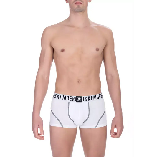 Bikkembergs White Cotton Men’s Underwear Trunk Set - Boxershorts