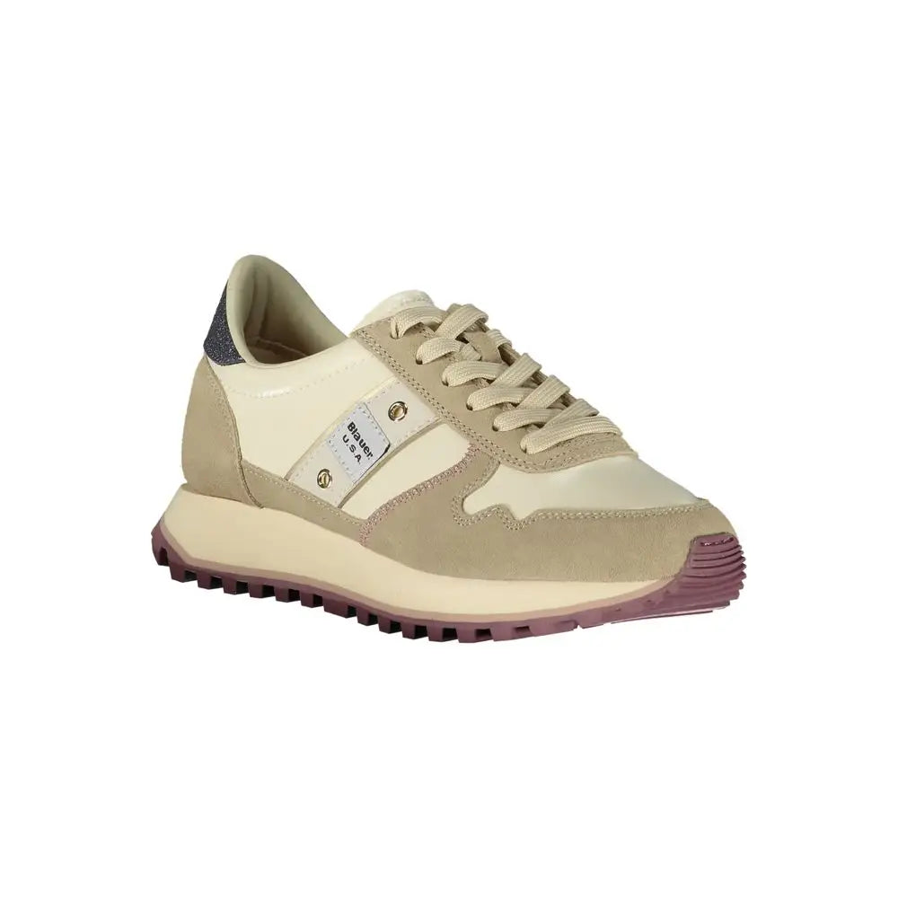 Blauer Beige Polyester Women Sneaker - Sneakers