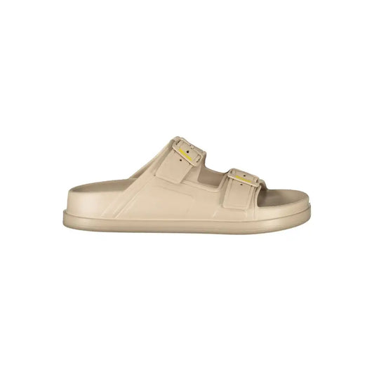 Blauer Beige Polyurethane Women Slipper - Sandaler