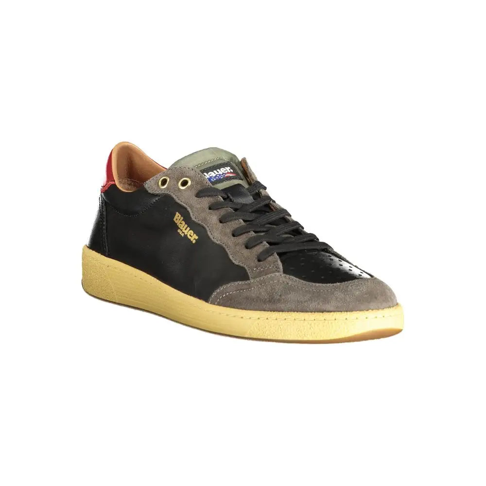 Blauer Black Leather Men Sneakers - Sneakers