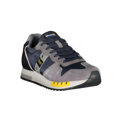 Blauer Elevate Your Step blå navy-grå suede sneakers med gul sål