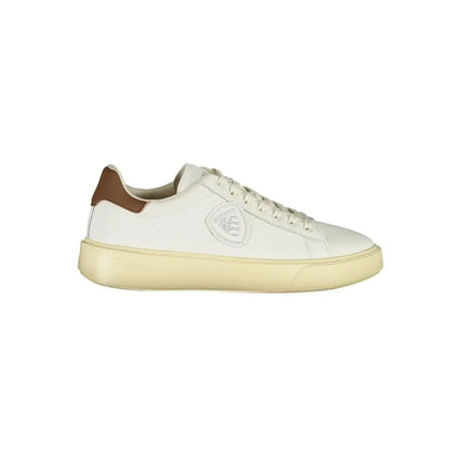 Blauer White Leather Men Sneakers - Sneakers