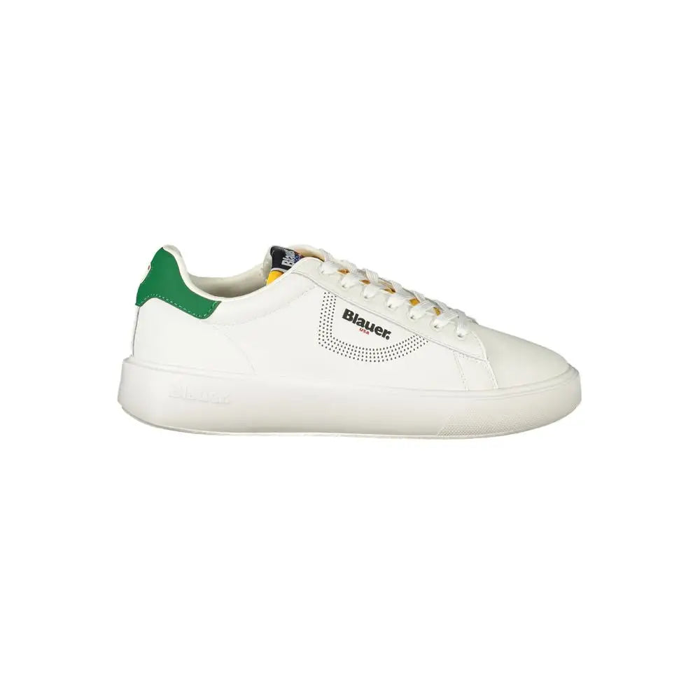Blauer White Leather Men Sneakers - Sneakers