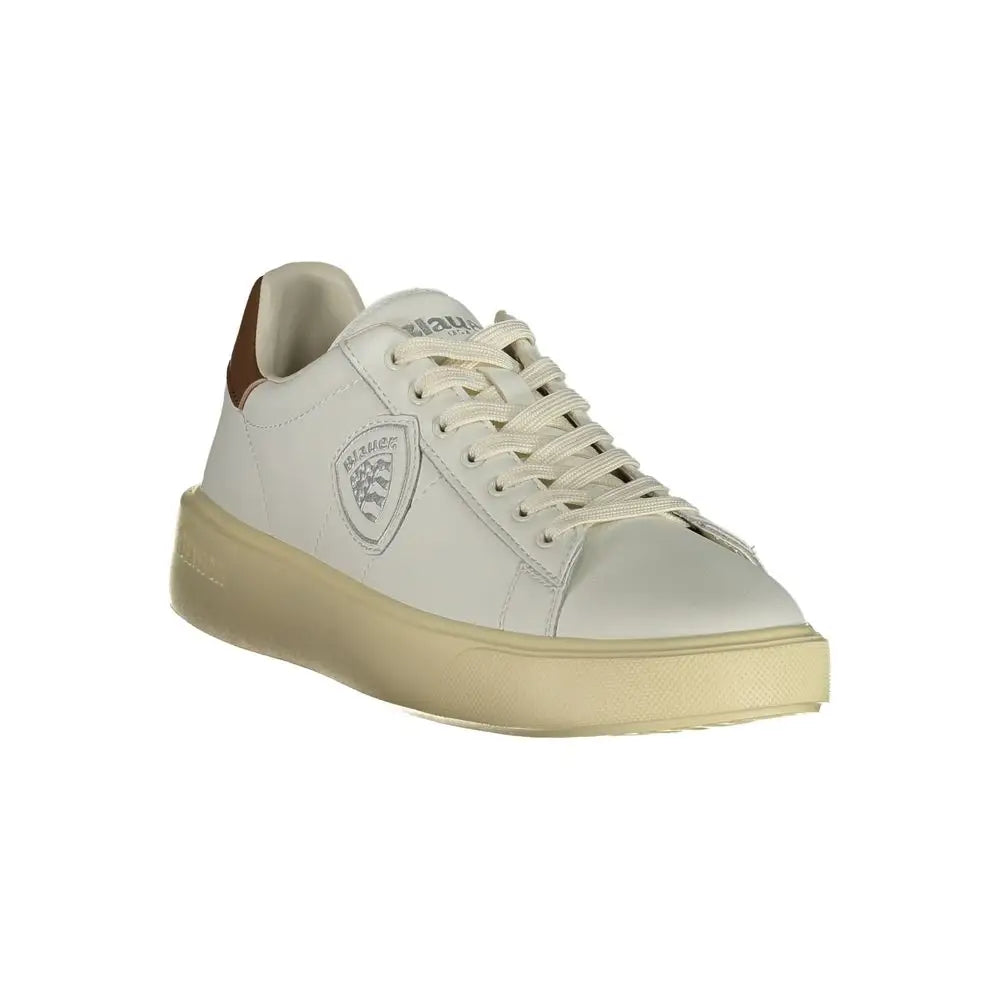 Blauer White Leather Men Sneakers - Sneakers