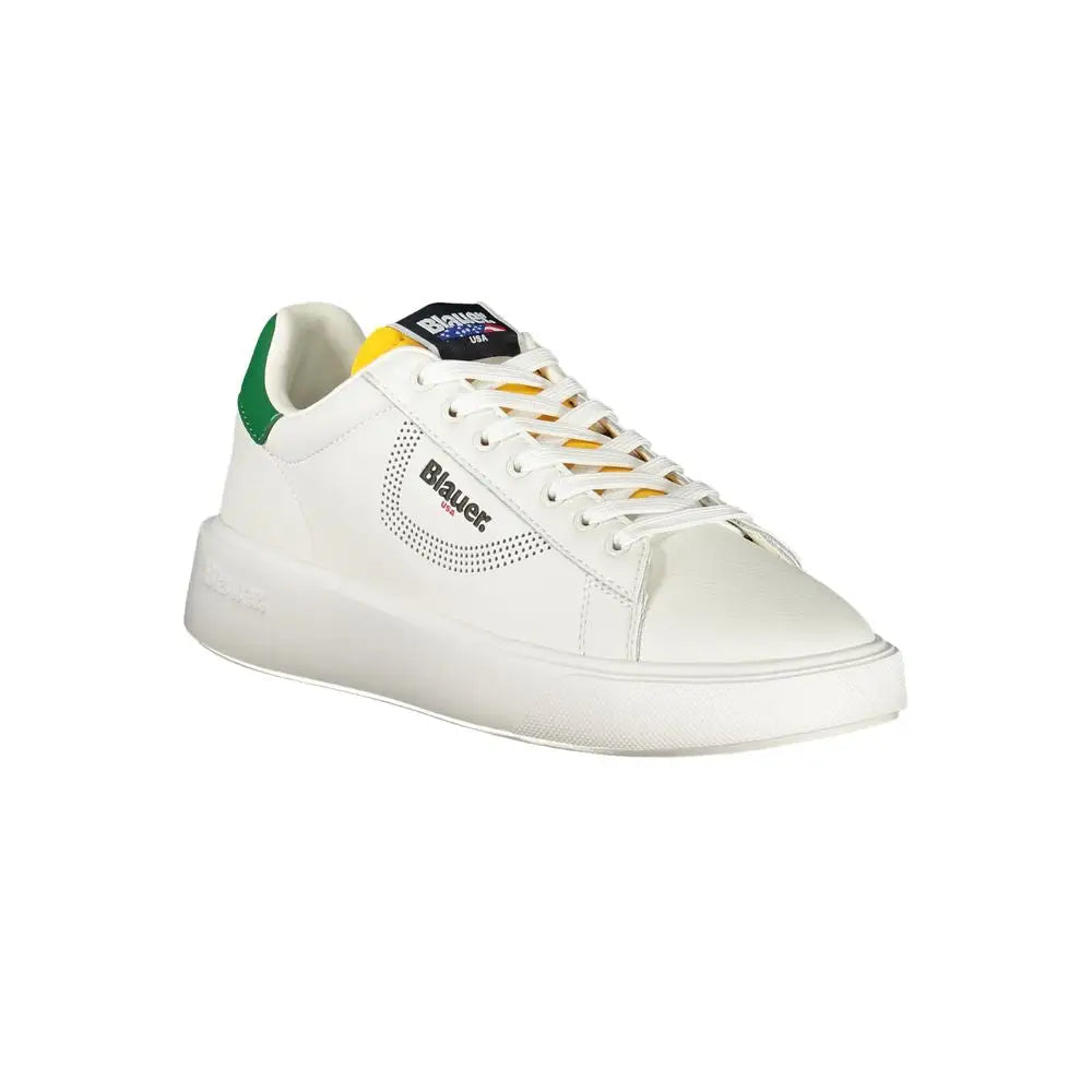 Blauer White Leather Men Sneakers - Sneakers