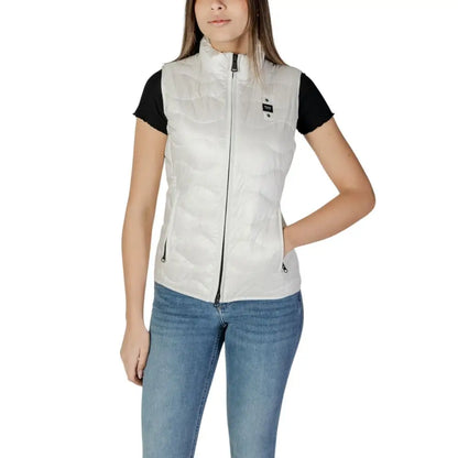 Blauer White Polyamide Sleveless Jacket