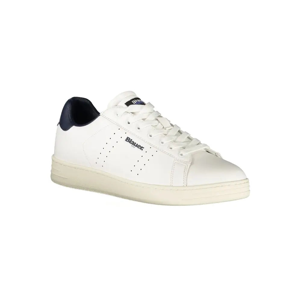 Blauer White Polyurethane Men’s Sneakers - Sneakers