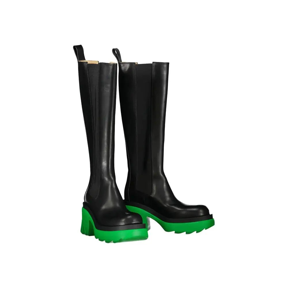 Bottega Veneta Black Leather Over The Knee - Støvler