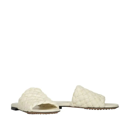 Bottega Veneta White Lamb Leather Mules - Ballerinasko