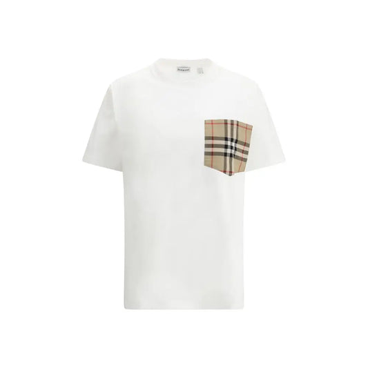 Hvid Burberry Archive Check t-shirt med klassisk mønsteret lomme