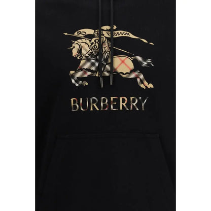 Burberry sort bomuldssweatshirt med guld ridder og hest grafik