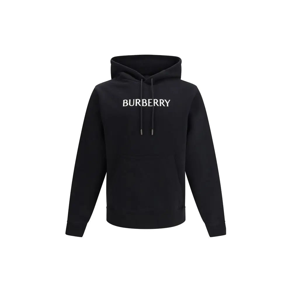 Burberry black cotton sweatshirt med blød, glat stof og minimalistisk design