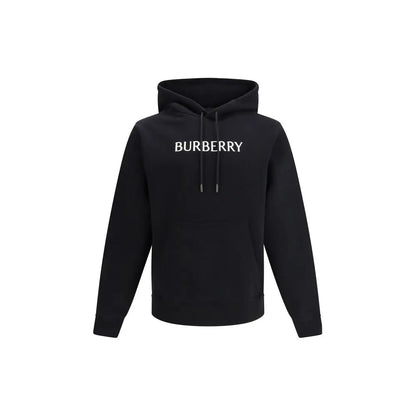 Burberry black cotton sweatshirt med blød, glat stof og minimalistisk design