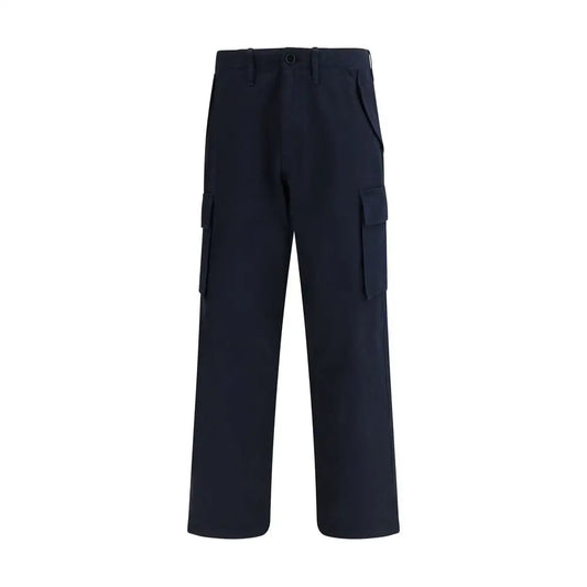 Burberry blue cotton cargo pants i mørkegrå navy med flere lommer og ligeben