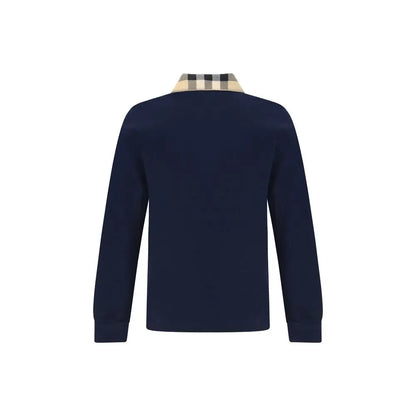 Stilfulde blå bomuldspolo i iøjnefaldende turboblå farve med ternet krave