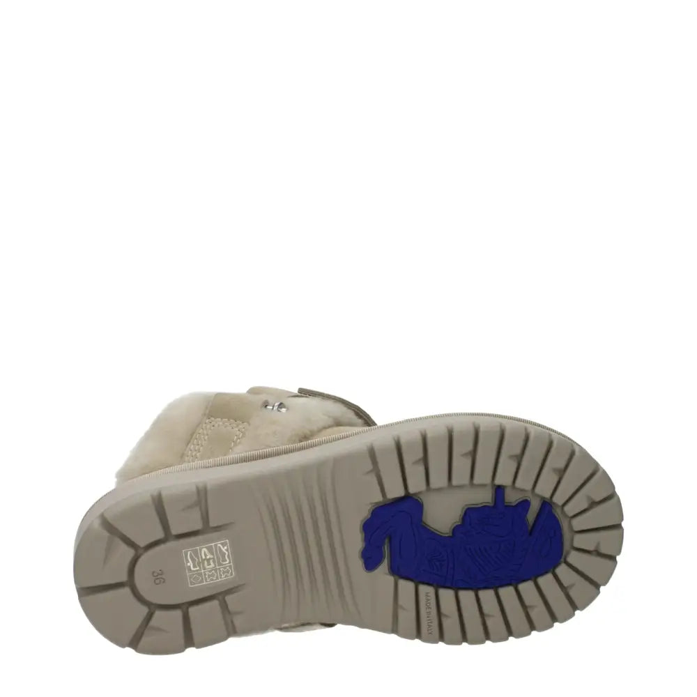 Burberry Green Leather Slippers Sandals