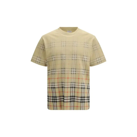 Burberry multicolor cotton t-shirt med klassisk plaid mønster