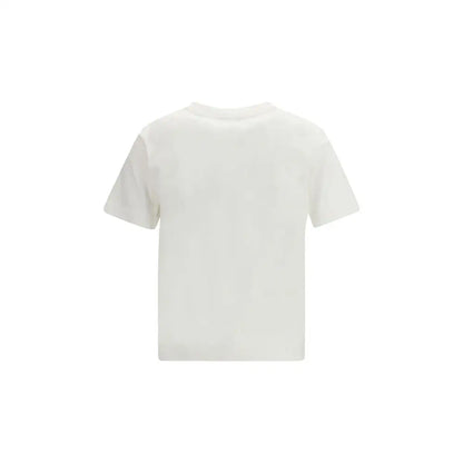 Burberry white cotton sportswear: plain white short-sleeved t-shirt with crew neck