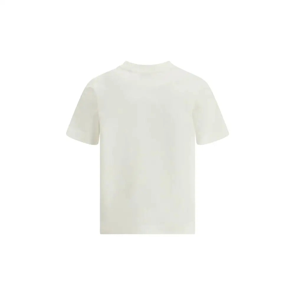 Minimalist Burberry hvid bomulds t-shirt med crew neck og korte ærmer