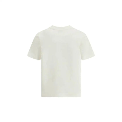 Minimalist Burberry hvid bomulds t-shirt med crew neck og korte ærmer