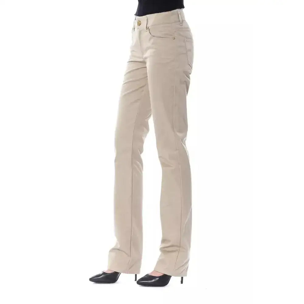 BYBLOS Beige Cotton Women Pant