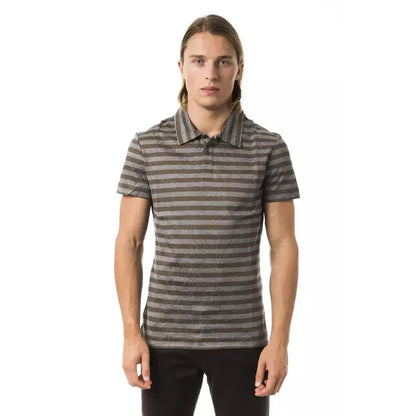 BYBLOS Gray Cotton Men Polo Shirt