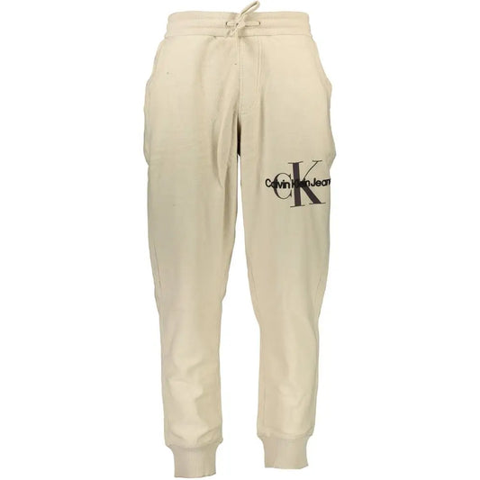 Calvin Klein Beige Cotton Pant - XL - Bukser