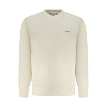 Calvin Klein beige cotton crewneck sweatshirt with embroidered logo