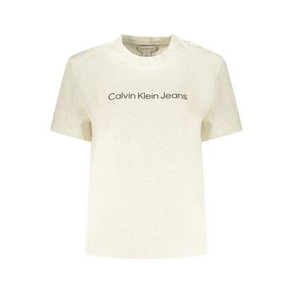 Calvin Klein beige t-shirt med sort logo på brystet