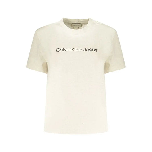 Calvin Klein beige t-shirt med sort logo på brystet