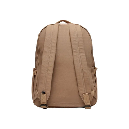 Calvin Klein beige genbrugt polyester rygsæk med tan canvas, justerbare stropper og sidefickor