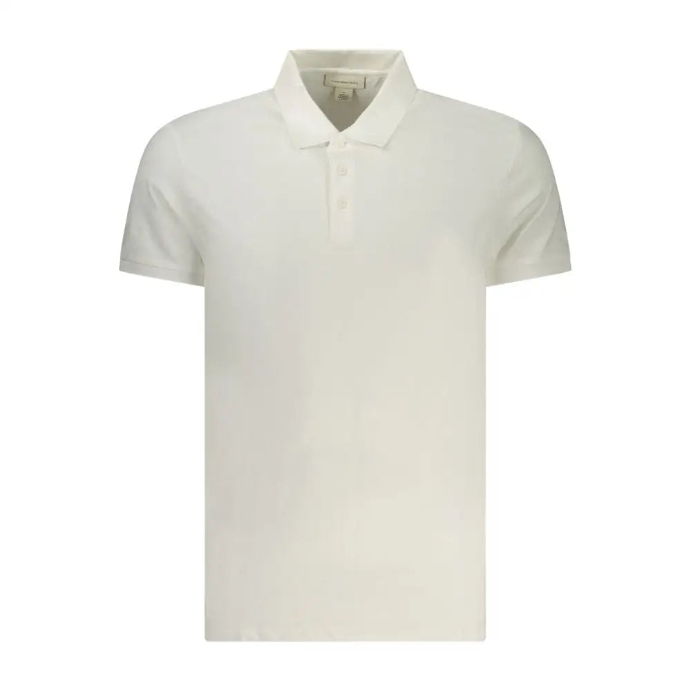 Crisp Calvin Klein Bianco cotton men polo shirt with classic collar