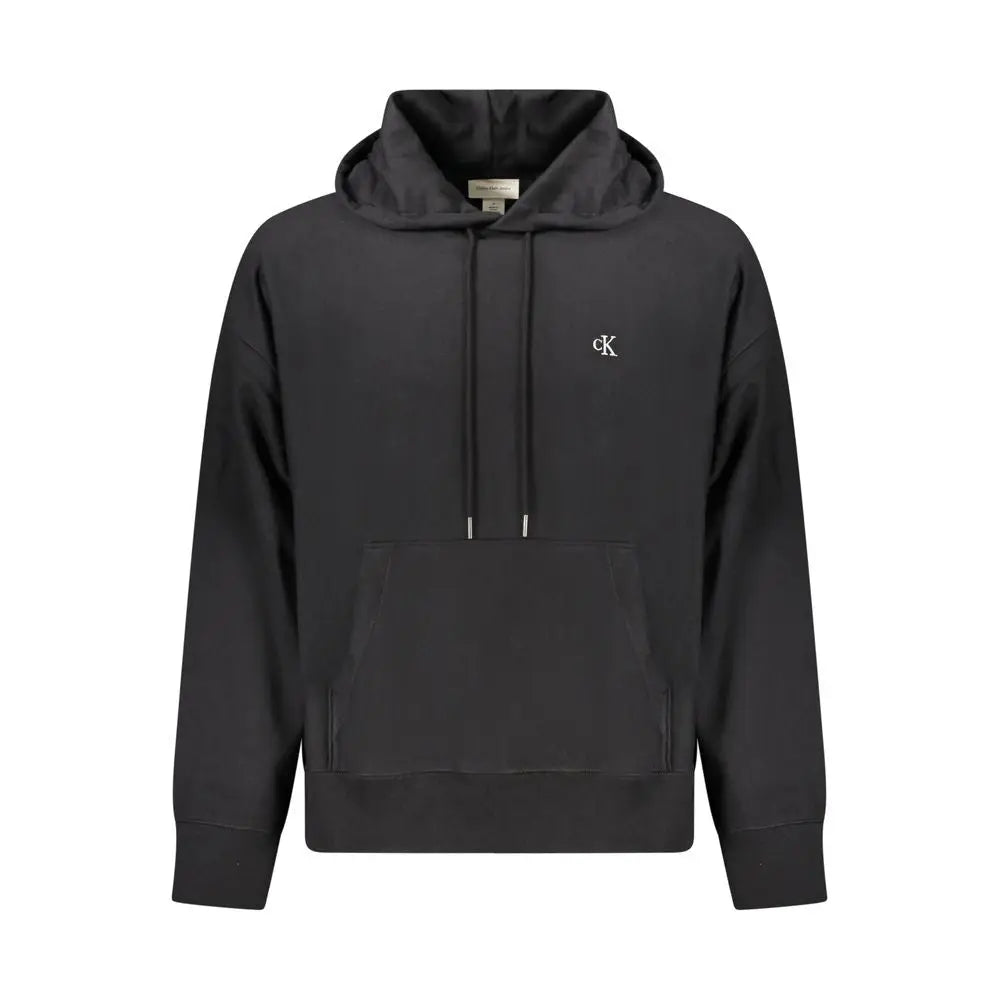 Calvin klein black cotton sweatshirt med subtilt hvidt logo