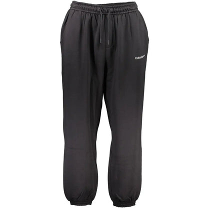Calvin Klein black cotton joggers med snørestrækning og elastikmanchetter