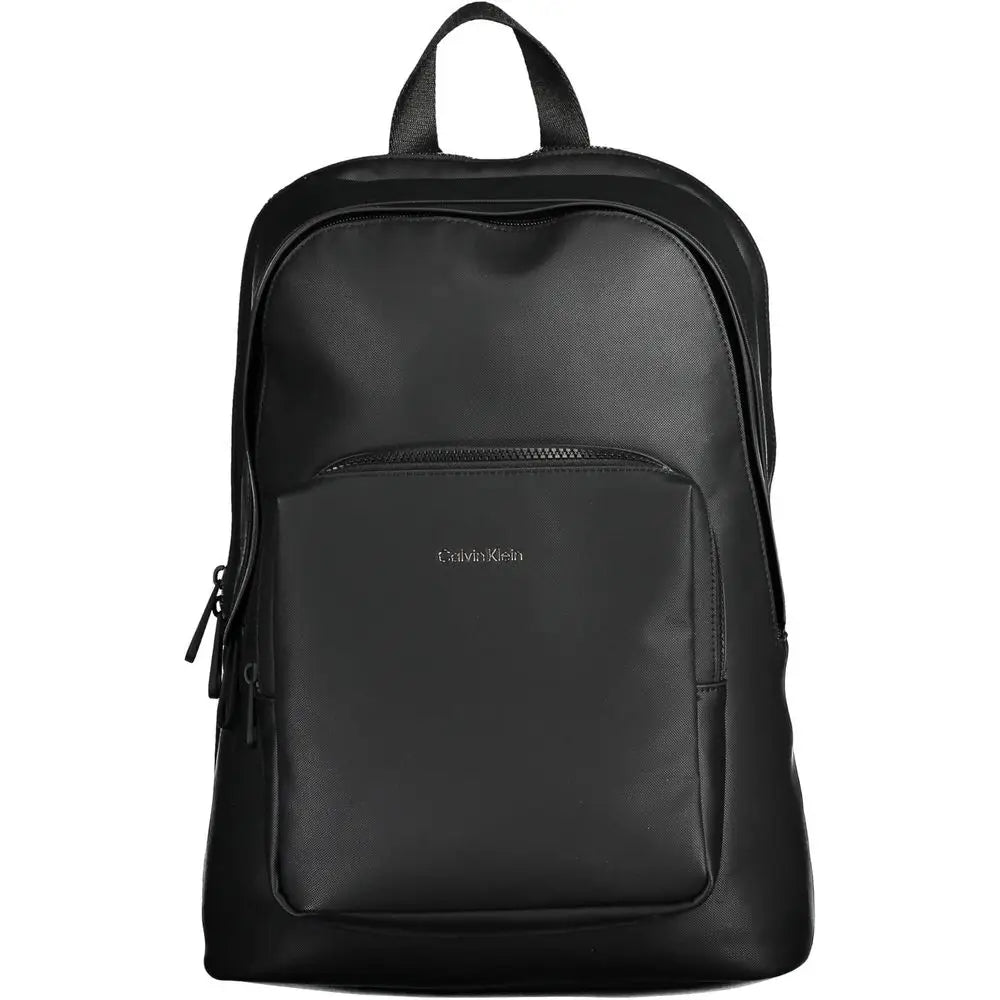 Calvin Klein black polyester backpack med minimalist design