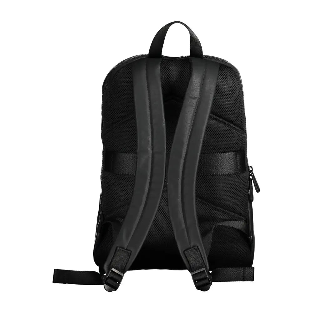 Calvin klein black polyester backpack with mesh design and padded straps