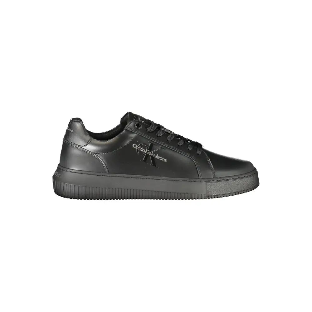 Sorte Calvin Klein polyester sneakers i sort læder med minimalistisk design